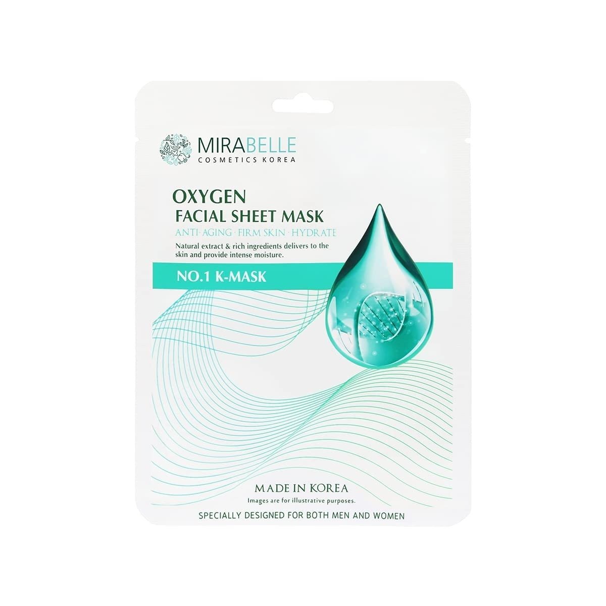 uk61chZ4LcgKL-1.jpg Mirabelle Oxygen Korean Face Sheet Mask for Intense Hydration | Tightens skin (Pack of 2) - Fast UK Delivery - Image 1