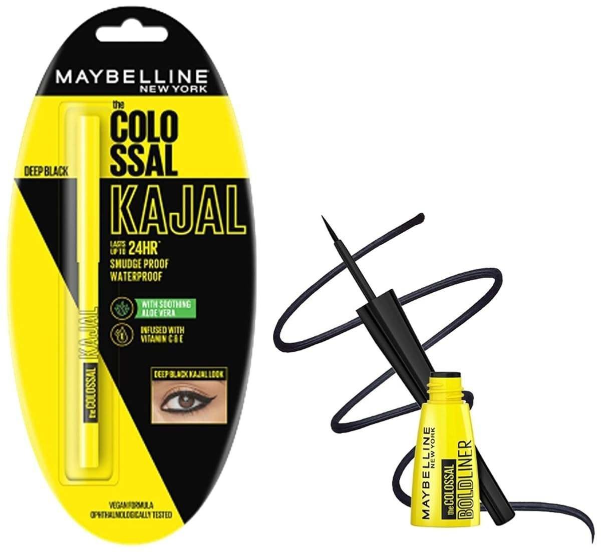 uk61cpZfQSBL.jpg Maybelline New York Colossal Bold Liquid Eyeliner, Black, 3G And New York Colossal Kajal, Black, 0.35G Matte Finish - Fast UK Delivery - Image 1