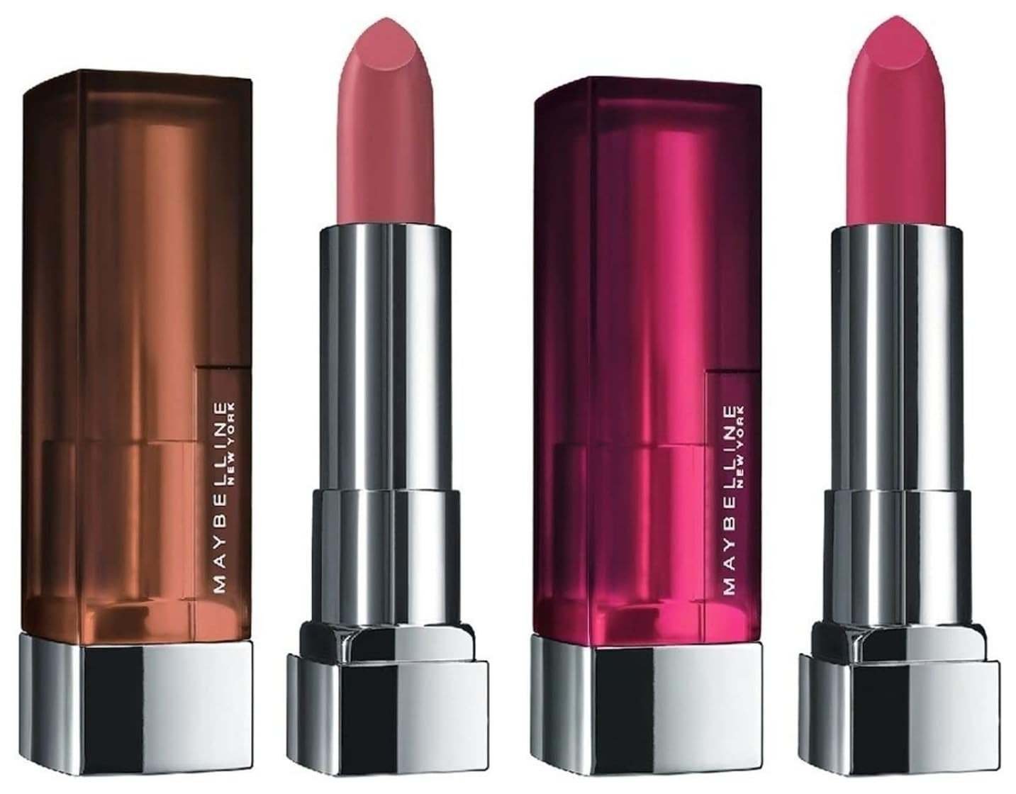 uk61d2pvElbwL-1.jpg Maybelline New York Color Sensational Creamy Matte Lipstick, 680 Mesmerizing Magenta, 3.9g and Maybelline New York Color Sensational Creamy Matte Lipstick, 660 Touch of Spice, 3.9g - Fast UK Delivery - Image 1