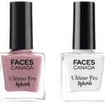 FACESCANADA Faces Splash Glossy Finish Nail Enamel, Floral Dream 56, 8 Ml & Faces Canada Splash Glossy Nail Enamel, White O White 14, 8 Ml - Fast UK Delivery