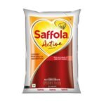 Saffola Active Refined Cooking oil | Rich in Omega 3 & Oryzanol | Multi-Source Edible Rice Bran & SoyaBean oil | 1 Litre pouch - Fast UK Delivery