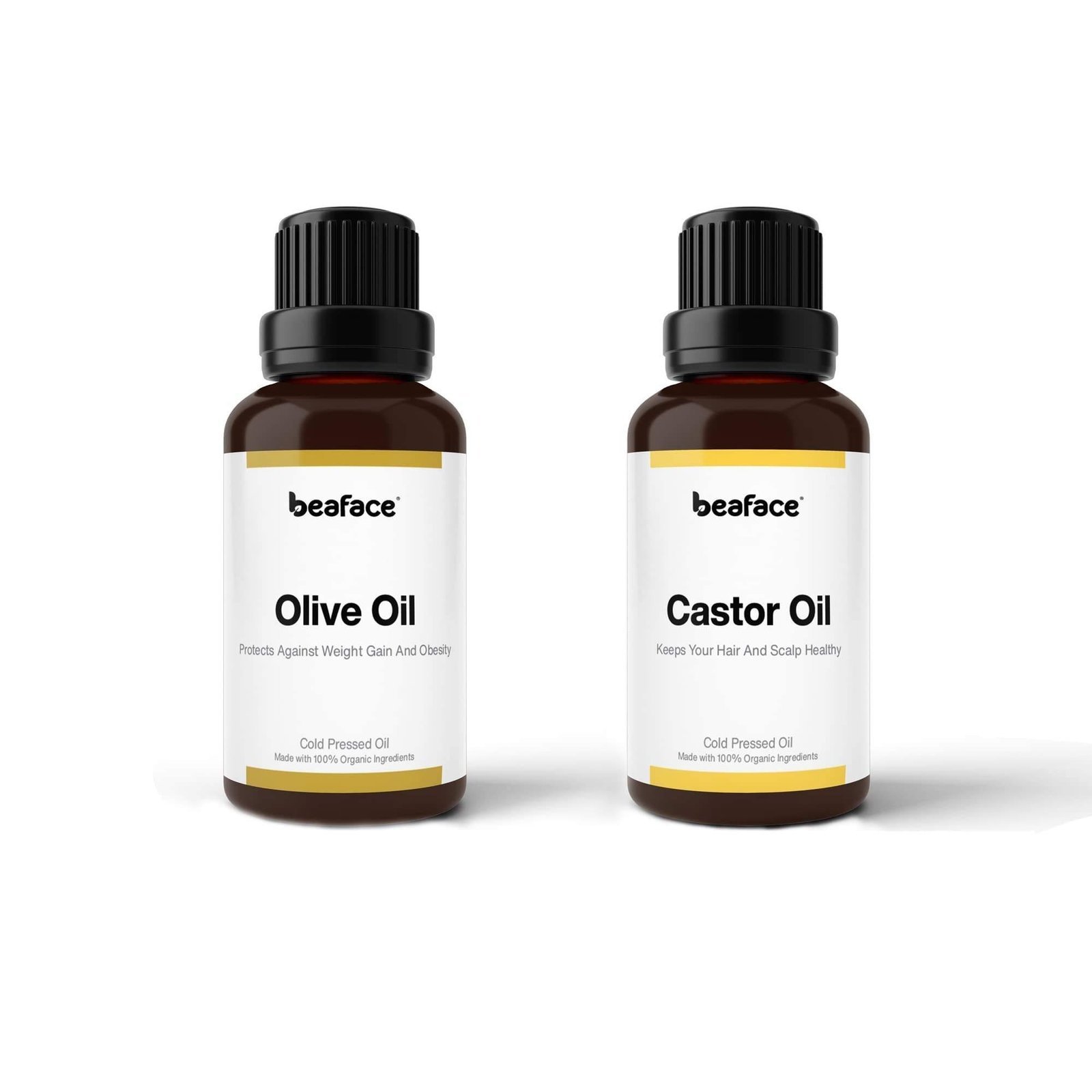 uk61dzS3igOOL-1-1.jpg Beaface Combo Pack of Olive Oil 50ml | Castor Oil 50ml - Fast UK Delivery - Image 1
