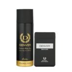 DENVER Caliber Deo - 200ML & Black Code Pocket Perfume - 18ML (Combo Pack of 2) | Long Lasting Fragrance - Fast UK Delivery