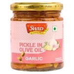 SWAD Garlic Pickle in Olive Oil 200g | Spicy Garlic Achar with Olive Oil | Made with Fresh Premium Ingredients & Traditional Spices | Ideal for Enhancing Meals - Fast UK Delivery