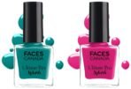 FACESCANADA Splash Nail Enamel, Pink Flemenco 21, 8 Ml And Faces Glossy Finish Splash Nail Enamel, Bahama Breeze 58, 8 Ml - Fast UK Delivery