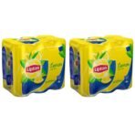 Lipton Lemon Ice Tea Drink, 320 ml, 12 Pack, Yellow & Blue Cans (Imported) - Fast UK Delivery