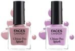 FACESCANADA Faces Splash Glossy Finish Nail Enamel, Floral Dream 56, 8 Ml And Faces Splash Glossy Nail Enamel, Viola 41, 8 Ml - Fast UK Delivery