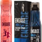 Engage XX3 Cologne Spray for Men, 135ml and Blush Bodylicious Deo Spray for Women, 150ml/100g Weight may vary - Fast UK Delivery