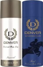 DENVER Imperial Deo + Goal Deo (165ML Each) - Combo Pack of 2 | Long Lasting Fragrance Deodorant Body Spray for Men - Fast UK Delivery