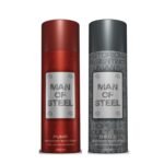DENVER Man Of Steel Drill & Pump Deodorant Body Spray - 200ML Each (Pack of 2) - Fast UK Delivery