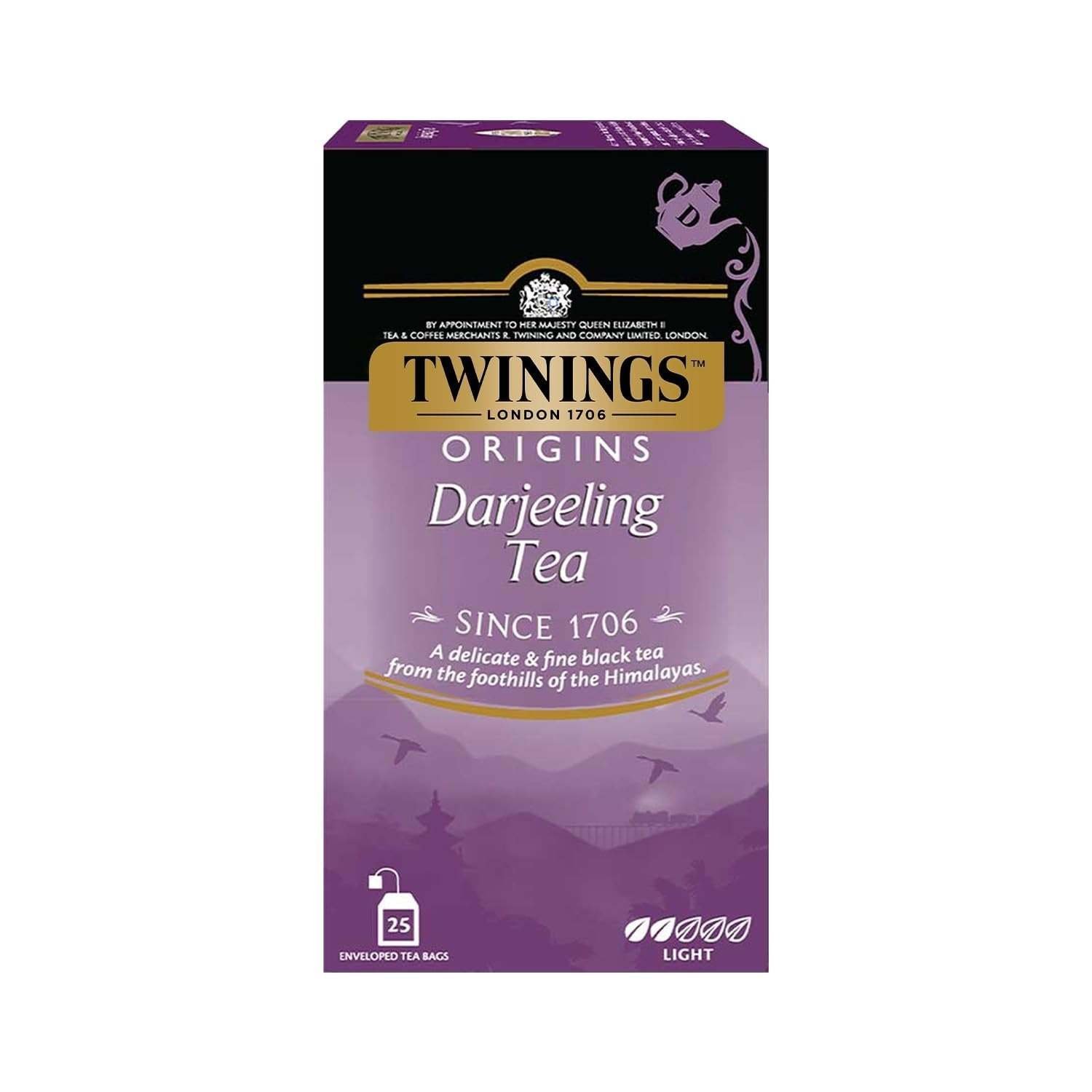 uk61g0zbFCgcL-1.jpg Twinings Darjeeling Tea,25 Teabags,Premium Black Tea,Twinings Origins,Light Strength,Delicate&Subtle,50 Gm,Pack of 25 - Fast UK Delivery - Image 1