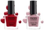 FACESCANADA Faces Splash Glossy Finish Nail Enamel, Floral Dream 56, 8 Ml & Faces Glossy Splash Nail Enamel, Maroon 401, 8 Ml - Fast UK Delivery