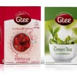 GTEE Green Tea Bags - Regular & Hibiscus Tea Bags, 25 Tea bags (Pack of 2) - Fast UK Delivery