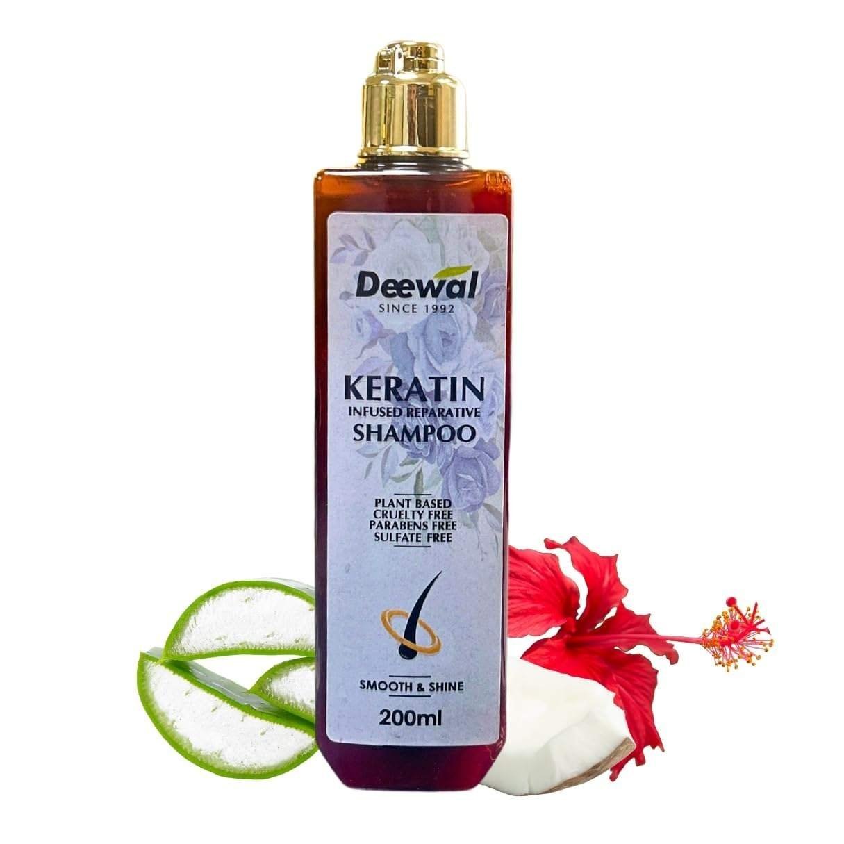 uk61gtsnCjuVL-1-1.jpg Deewal Keratin Shampoo - Infused Reparative Formula for Strong & Healthy Hair | Professional Hair Care Solution | Smoothes, Strengthens & Adds Shine | 200ml - Fast UK Delivery - Image 1