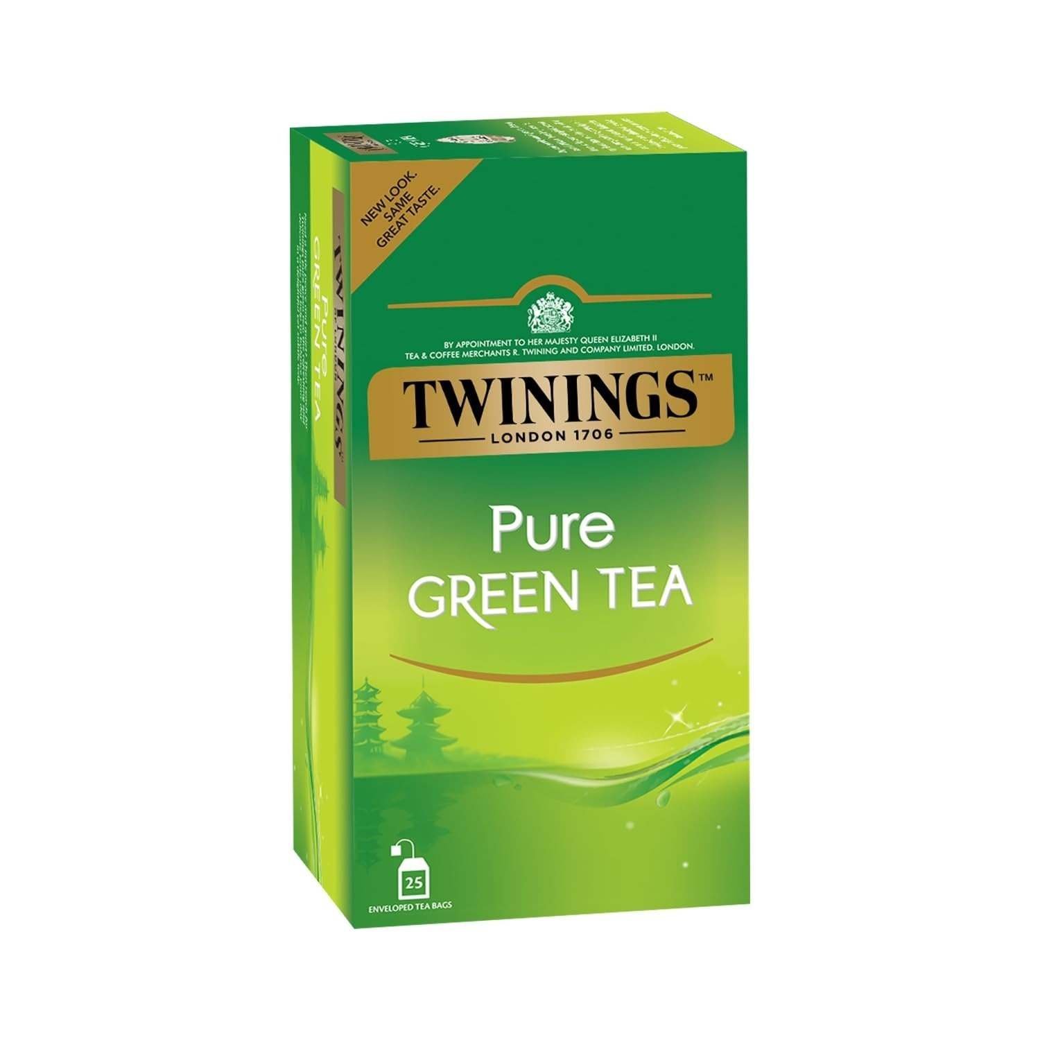 uk61hMGKQiVLL-1.jpg Twinings Pure Green Tea, 25 Teabags, Green Tea, Perfectly Balanced & Refreshing, 50 Grams - Fast UK Delivery - Image 1