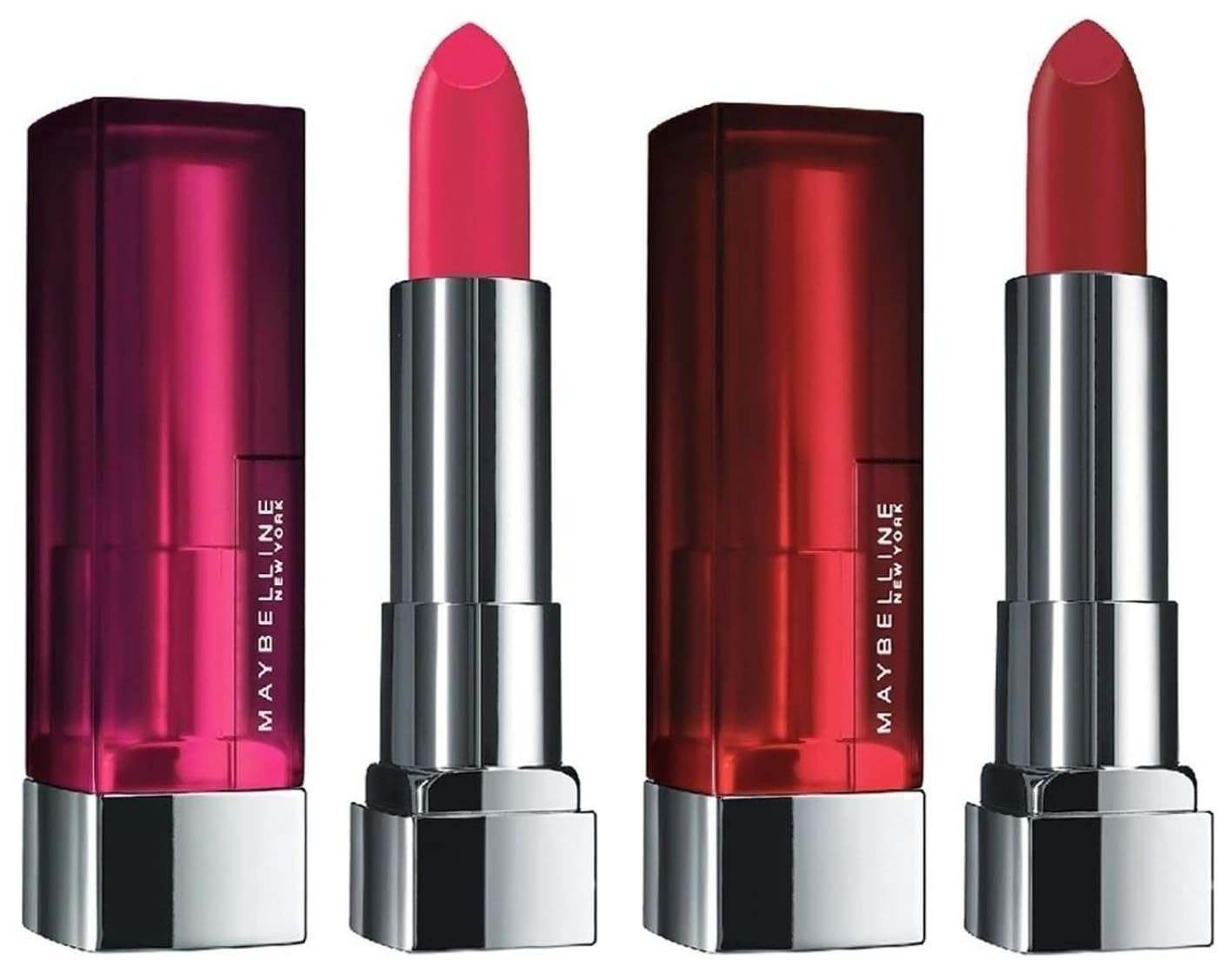 uk61hT8x3SNxL-1.jpg Maybelline New York Color Sensational Creamy Matte Lipstick, 691 Rich Ruby, 3.9g and Maybelline New York Color Sensational Creamy Matte Lipstick, 630 Flaming Fuchsia, 3.9g - Fast UK Delivery - Image 1