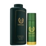 DENVER Hamilton Deo 200ML & Hamilton Talc - 300GM (Combo Pack of 2) | Long Lasting Fragrance Premium Talcum Body Powder for Men - Fast UK Delivery