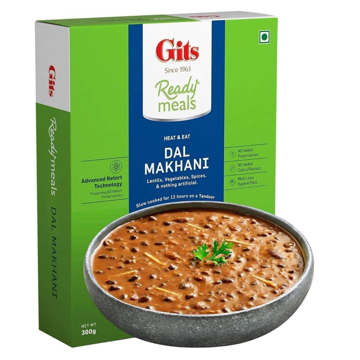 uk61hvsjBrMiL-1.jpg Gits Ready to Eat Dal Makhani, Pure Veg, Heat and Eat Indian Meal, Microwaveable, 300g - Fast UK Delivery - Image 1