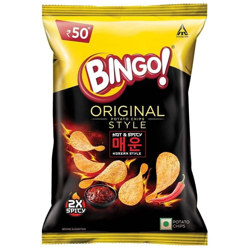 uk61i2yKo1VL-1.jpg Bingo Original Style Hot & Spicy Korean Style, 90 gram/85g(Weight may vary) - Fast UK Delivery - Image 1