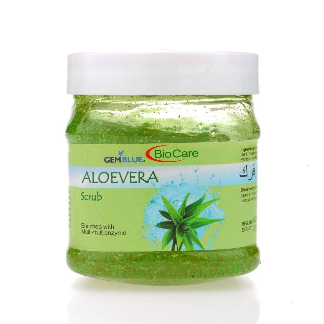 uk61iWCMKuoJL-1-1.jpg Gemblue Biocare Aloe vera Scrub 500 ML for Face and Body Care - Fast UK Delivery - Image 1