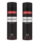 DENVER Black Code Talcum Powder 300GM Each - (Pack of 2) | Scented Talc for Men - Fast UK Delivery