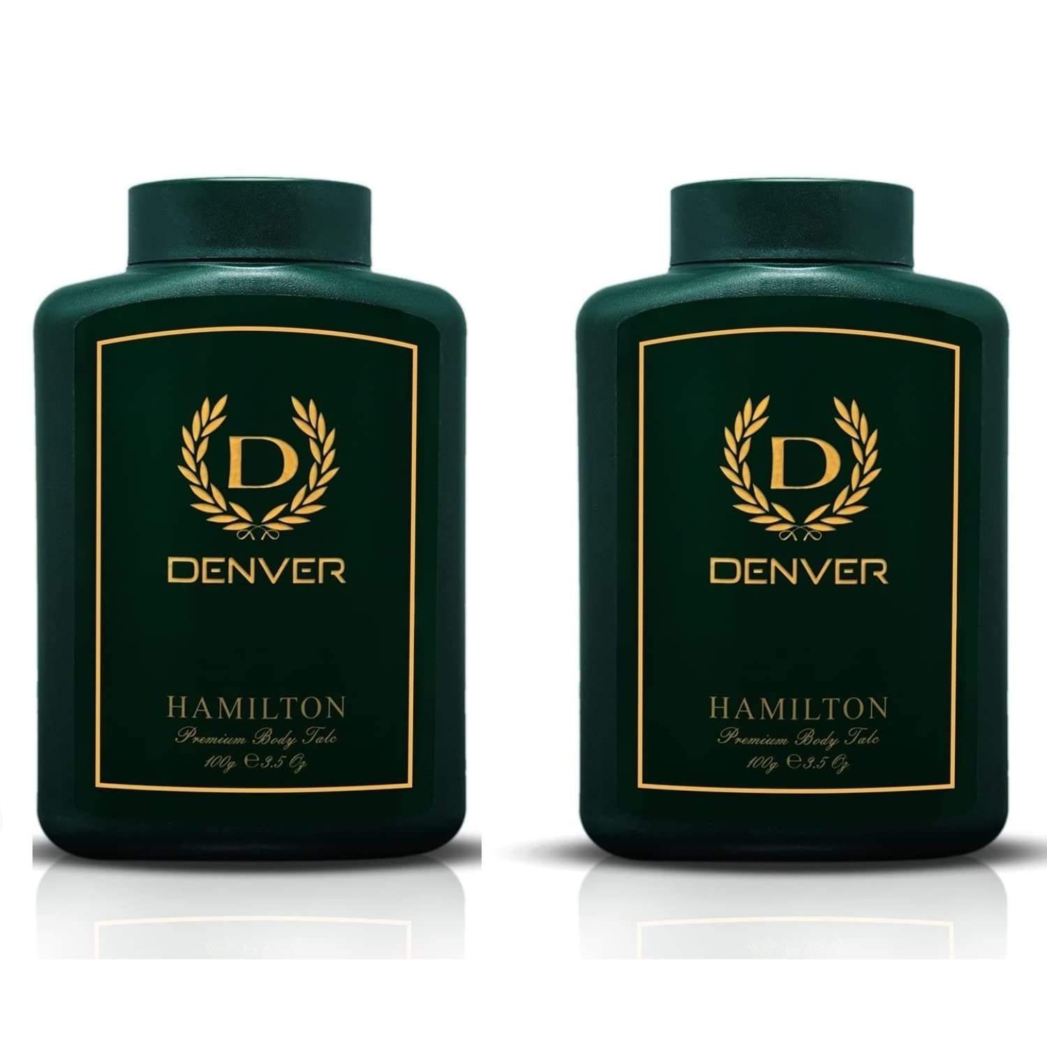 uk61jxcmFeSzL-1-1.jpg DENVER Hamilton Premium Body Talc - 100GM Each (Pack of 2) | Scented Talcum Powder For Men - Fast UK Delivery - Image 1