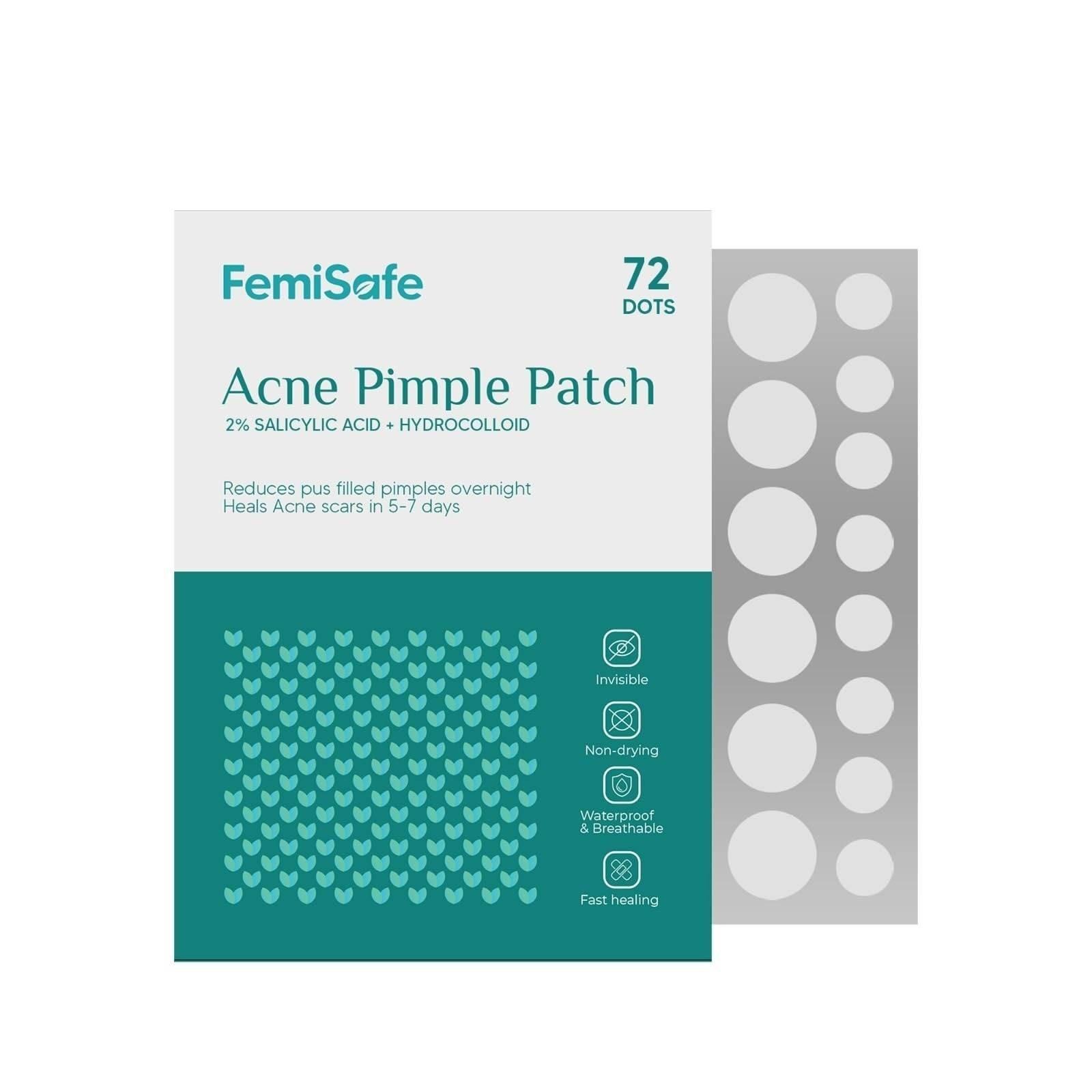 uk61kdkyi0qL-1.jpg Femisafe Acne Pimple Patch: 72 Invisible, Waterproof Hydrocolloid Patches with 2% Salicylic Acid for Overnight Pus Reduction - Effective Spot Treatment for Active Surface Acne for Men & Women - Fast UK Delivery - Image 1