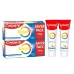 Colgate Total 240gm x 2pcs (480gm) Advanced Health Antibacterial Toothpaste, Saver Pack (Pack of 2), Stronger 12-Hour Anti-Germ Protection, Whole Mouth Health, World's No. 1* Germ-fighting Toothpaste - Fast UK Delivery