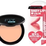 Maybelline New York Compact Powder normal to oily Skin Matte,Natural Finish, 115 Ivory, 6g & New York Lip Balm, With SPF, Cherry Kiss, 4g - Fast UK Delivery