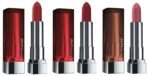 Maybelline New York Color Sensational Creamy Matte, Rich Ruby, Divine Wine and Touch of Spice Lipstick - Fast UK Delivery