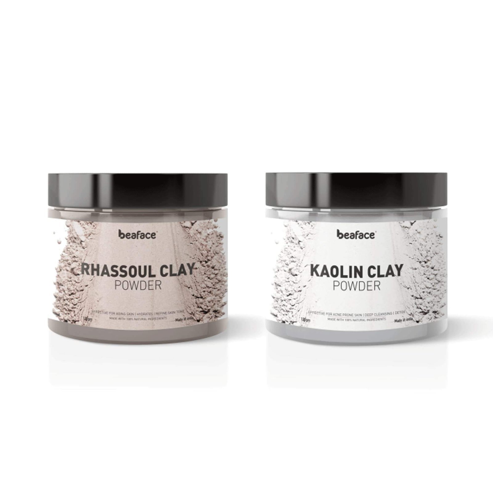 uk61m2KWctb1L-1-1.jpg Beaface Combo of 2 Rhassoul and Kaolin Clay Powder Each of 100 gm (Regenerates Skin cells and Reduce Wrinkles) - Image 1