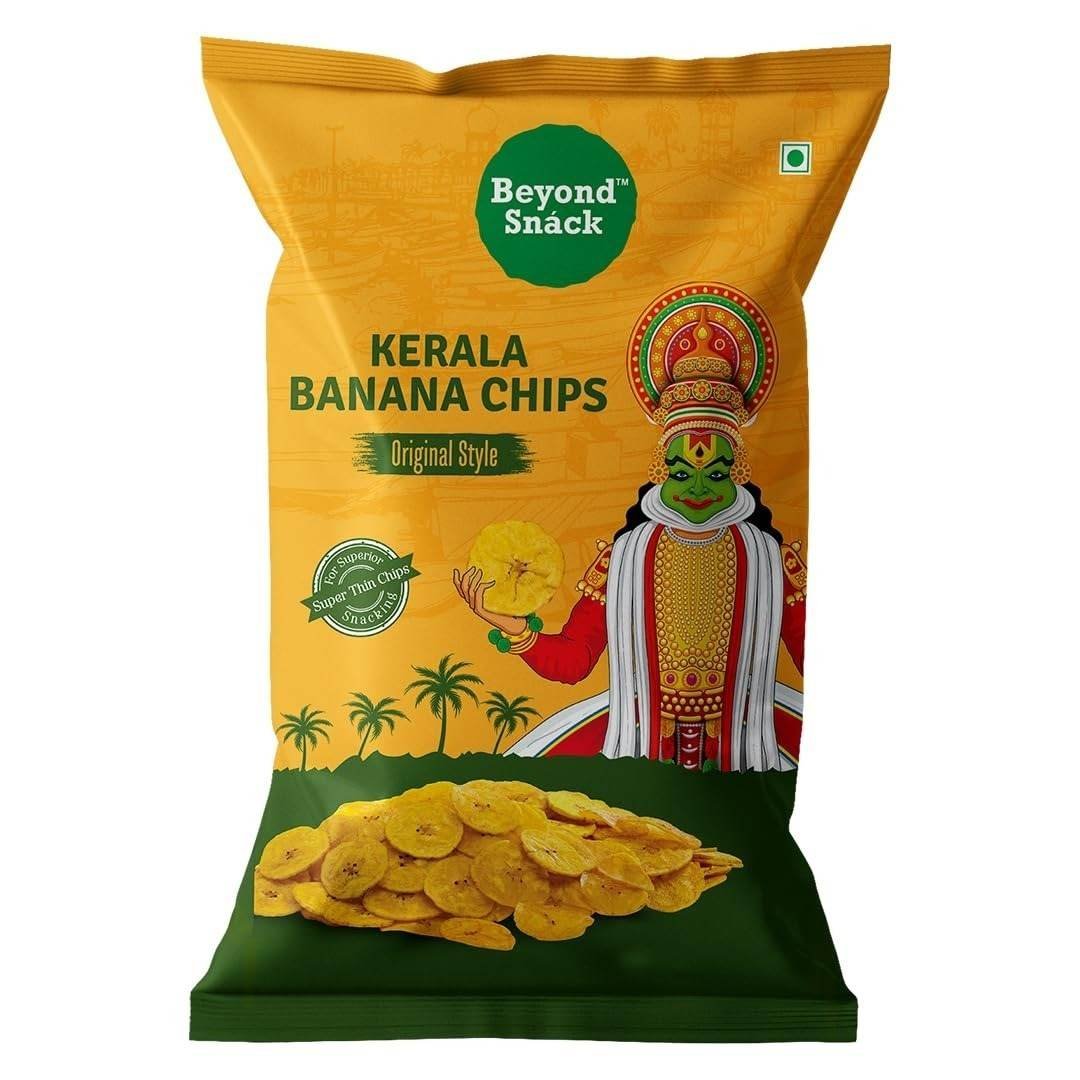 uk61m744sY5RL-1-1.jpg Beyond Snack Kerala Banana Chips Thin Cruchy Crispy Snacks Family Pack Original Salted Flavour 300g - Fast UK Delivery - Image 1