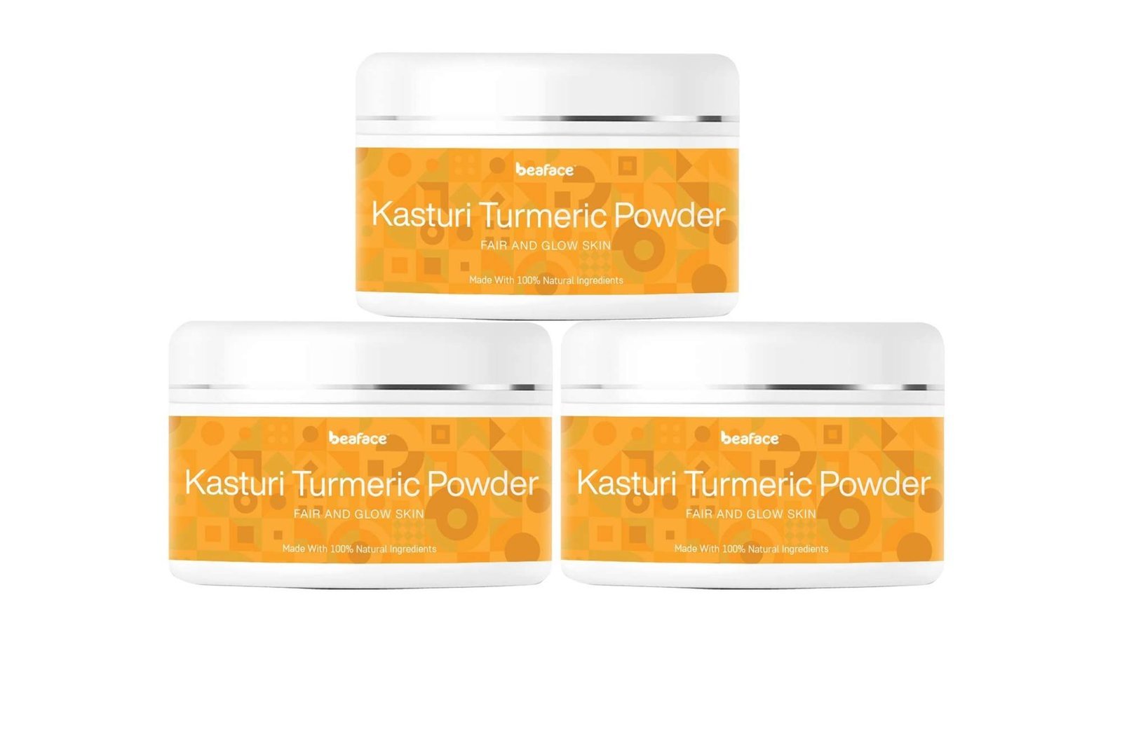 uk61mfdf3aPxL-1-1.jpg Beaface Combo Pack Kasturi Turmeric Powder Skin Acne Pimple Skin Fairer -100gm (Pack of 3) - Image 1