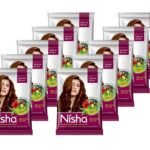 Nisha Natural Henna Based Hair Colour, Brown, Herbal Care with Silky & Shiny Soft Hair Formula pack of 10pc - Fast UK Delivery
