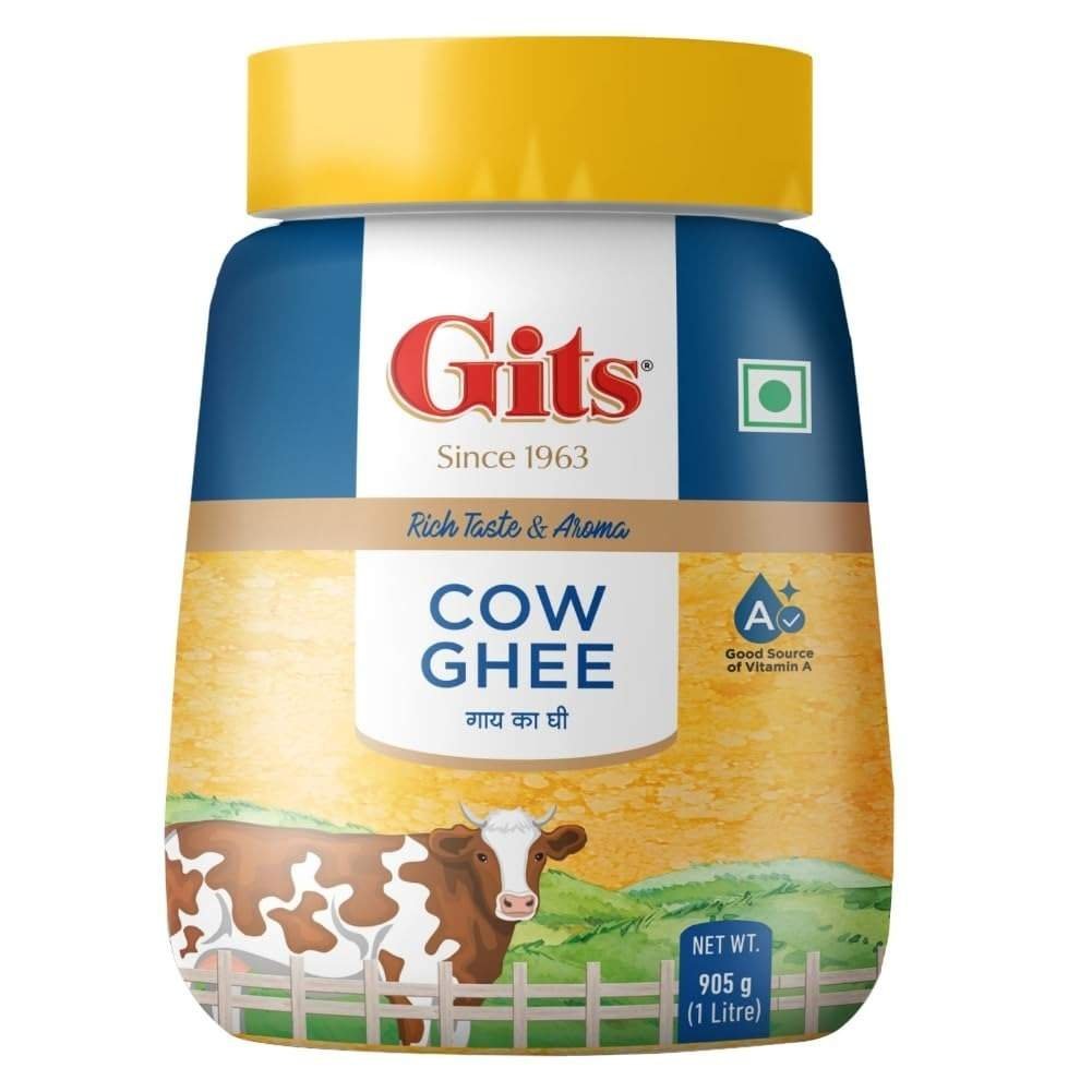 uk61n7w3U6GnL-1.jpg Gits Cow Ghee | 1 ltr Jar | Pack of 1 | Aroma in every drop |Pure Veg | Rich Taste & Aroma|Delicious, Healthy & Nutritious | Good for the Gut, Heart, Skin and Hair - Fast UK Delivery - Image 1