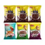 Kwality RCB Chocos combi Pack of 6, 110g with Multigrain | Vitamins & Minerals, Source of Fibre | Breakfast Cereal for Kids | Endorsed by Royal Challengers Bangalore (RCB) - Fast UK Delivery