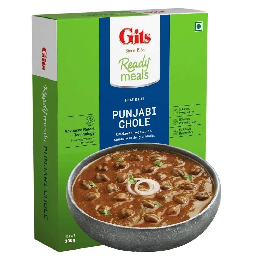 uk61p6H6HZKEL-1.jpg Gits Ready to Eat Punjabi Chhole, Pure Veg, Heat and Eat, Microwaveable, 300g - Fast UK Delivery - Image 1