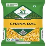 24 Mantra Organic Unpolished Bengalgram/Kandi pappu/Chana Dal - 500gms | Pack of 1 | 100% Organic | Chemical Free & Pesticides Free | Unadulterated - Fast UK Delivery