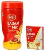 MTR Badam Drink Mix Jar 500g and 200g Refill combo pack - Fast UK Delivery