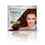 Nisha Natural Brown 4 Permanent Cream Hair Color 20gm Colourant + 20ml Developer (Pack of 1) - Fast UK Delivery