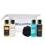Bella Vita Luxury Men Trial Mini Kit Skai Aquatic, OUD White, KLUB & CEO Man Body Wash Refreshing Shower Gel for Smoother Skin with Aloe Vera 55ml Each - Fast UK Delivery