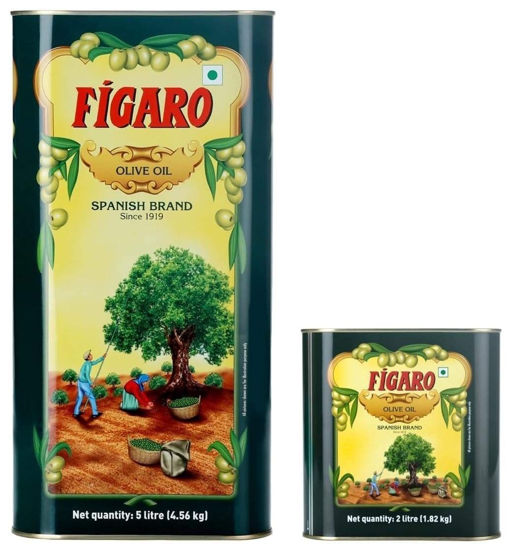 uk61pp0hDIaaL-1.jpg Figaro Olive Oil- Pure Olive Oil-Daily Cooking Oil- Perfect for Indian Dishes -Curries, Gravy- Imported from Spain- 5L Tin & Figaro Olive Oil, Gravy- Imported from Spain- 2L Tin - Fast UK Delivery - Image 1