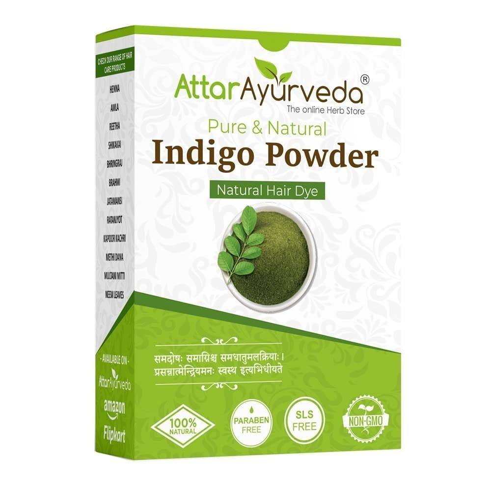 uk61qVXRso1OL-1-1.jpg Attar Ayurveda Indigo Powder for black Hair (200 grams) - Fast UK Delivery - Image 1