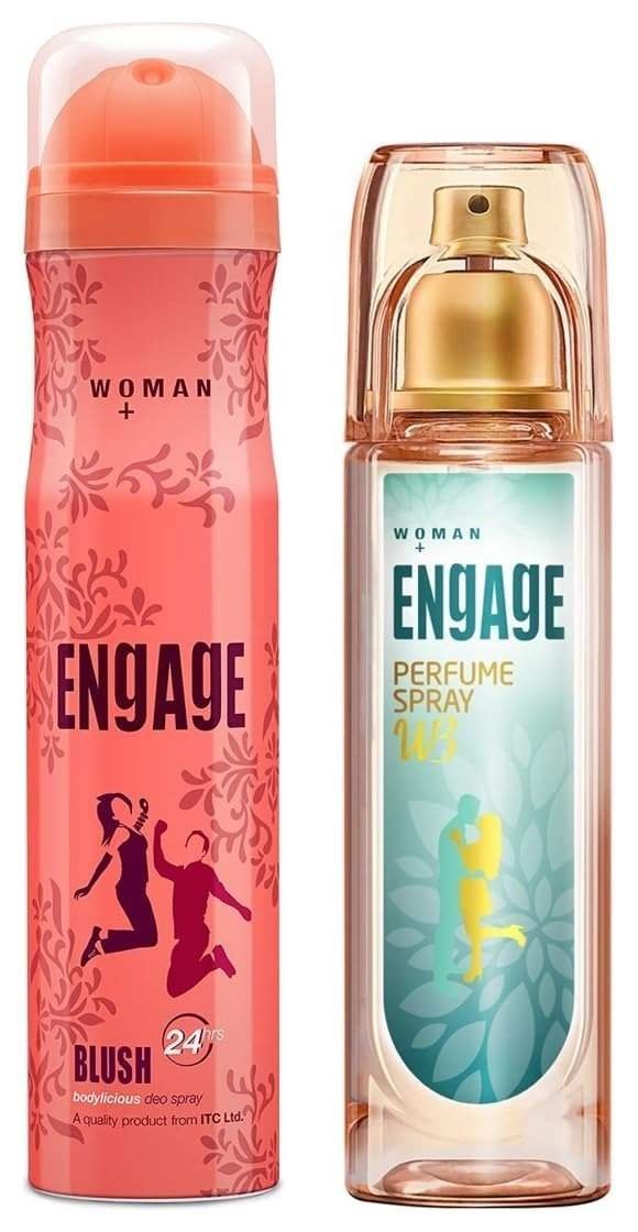 uk61qiK4LyhoL-1-1.jpg Engage Blush Bodylicious Deo Spray for Women, 150ml/100g and W3 Perfume Spray for Women, 120ml - Fast UK Delivery - Image 1