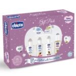 Chicco Baby Moments Baby Care Gift Pack (Purple) | 7 Skin & Hair Care Products for Newborns | Baby Shower & New Parent Gift | Phenoxyethanol Free - Fast UK Delivery