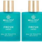 Bella Vita Luxury FRESH Eau De Toilette Unisex Perfume for Men & Women with Bergamot, Ylang Ylang |Refreshing EDT Long Lasting Fragrance Scent, 100 Ml (Pack of 2) - Fast UK Delivery