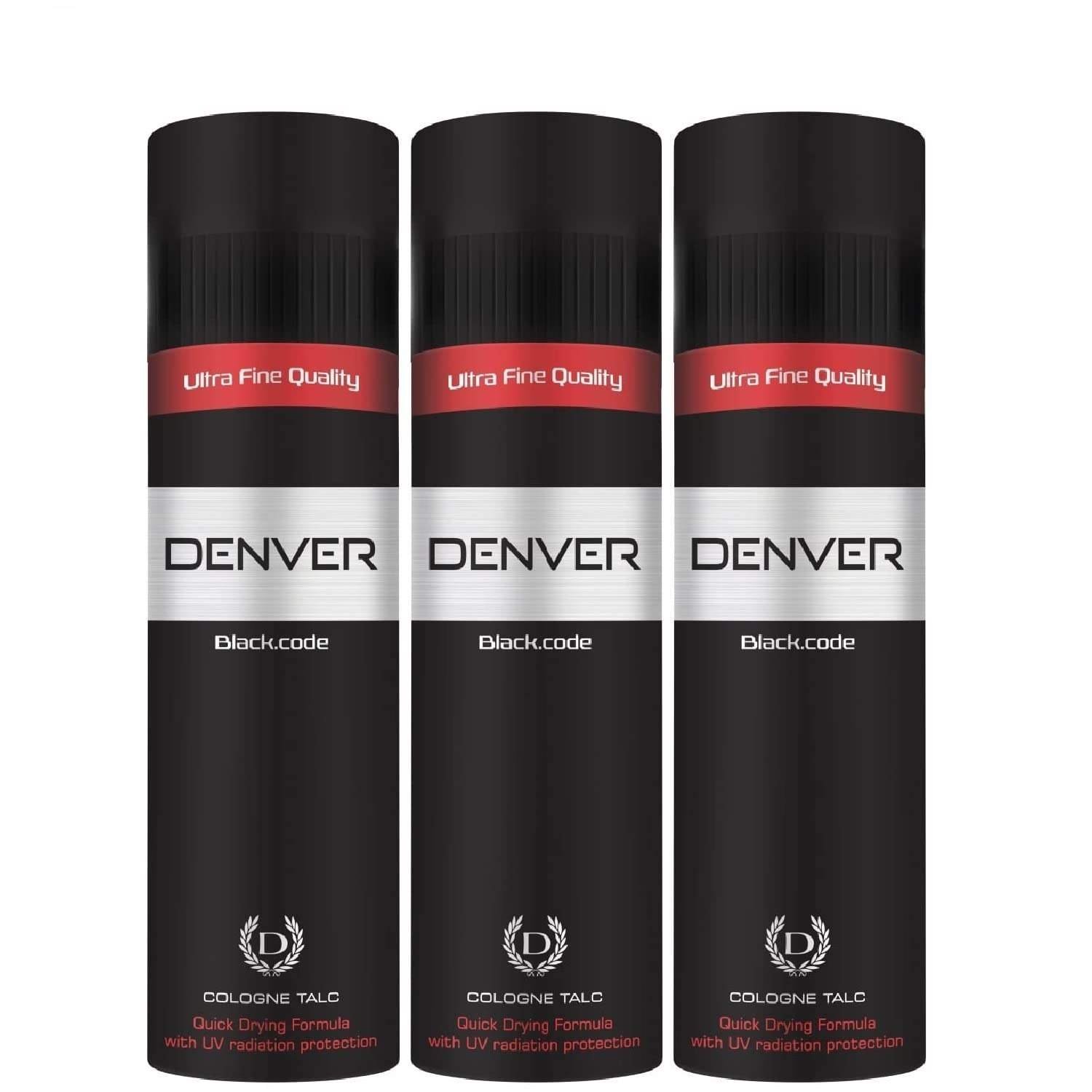 uk61rCITrfApL-1-1.jpg DENVER Black Code Premium Body Talc - 100Gm (Pack of 3) | Scented Talcum Powder - Fast UK Delivery - Image 1