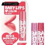 Maybelline New York Baby Lips Lip Balm, Cherry Kiss, 4g & Maybelline New York Baby Lips Pink Lolita & Baby Lips Cherry Kiss Lip Balm, Pink, Red, 31.2 g (Pack of 2) - Fast UK Delivery