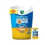VICKS COUGH DROPS DOUBLE POWER (Bag of 25) NEW & IMPROVED, BIGGER DROPS WITH 2X AYURVEDIC MIX FOR FAST RELIEF FROM THROAT IRRITATION & COUGH, WARMING GINGER FLAVOR - Fast UK Delivery