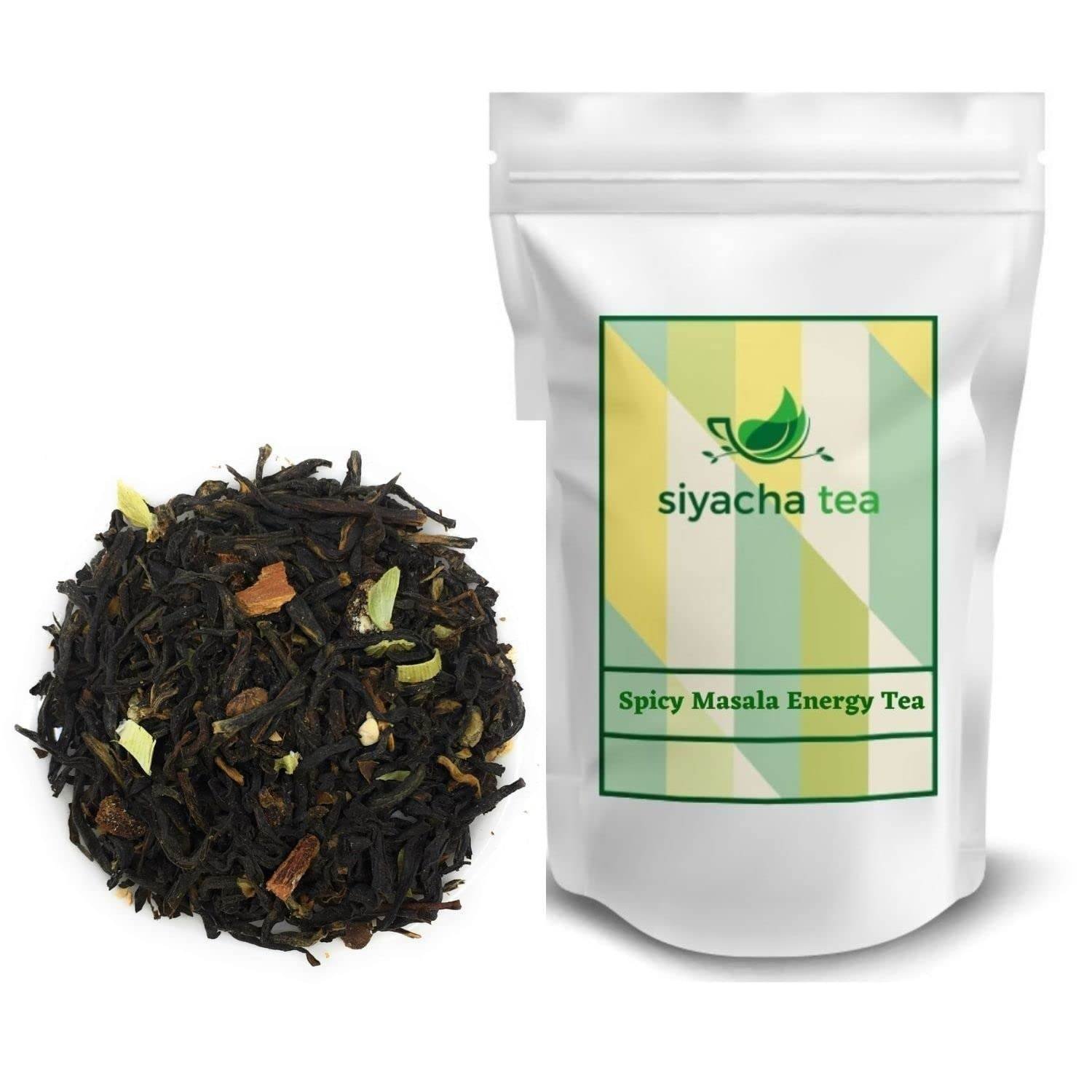 uk61sL8sdWdL-1.jpg Siyacha Tea Spicy Masala Energy Tea|250 Grams|Assam Black Tea,Cardamom,Ginger,Cinnamon,Clove,Pepper|Indian Natural Spice Blend|Premium Morning Beverage|Makes 125 Cups (approx) - Fast UK Delivery - Image 1